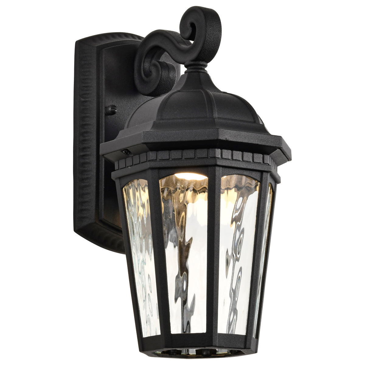 East River Collection - 1 Light Outdoor Small Wall Fixture - LED - SMART - Starfish RGBTW - CCT Selectable - Matte Black - Clear Water Glass