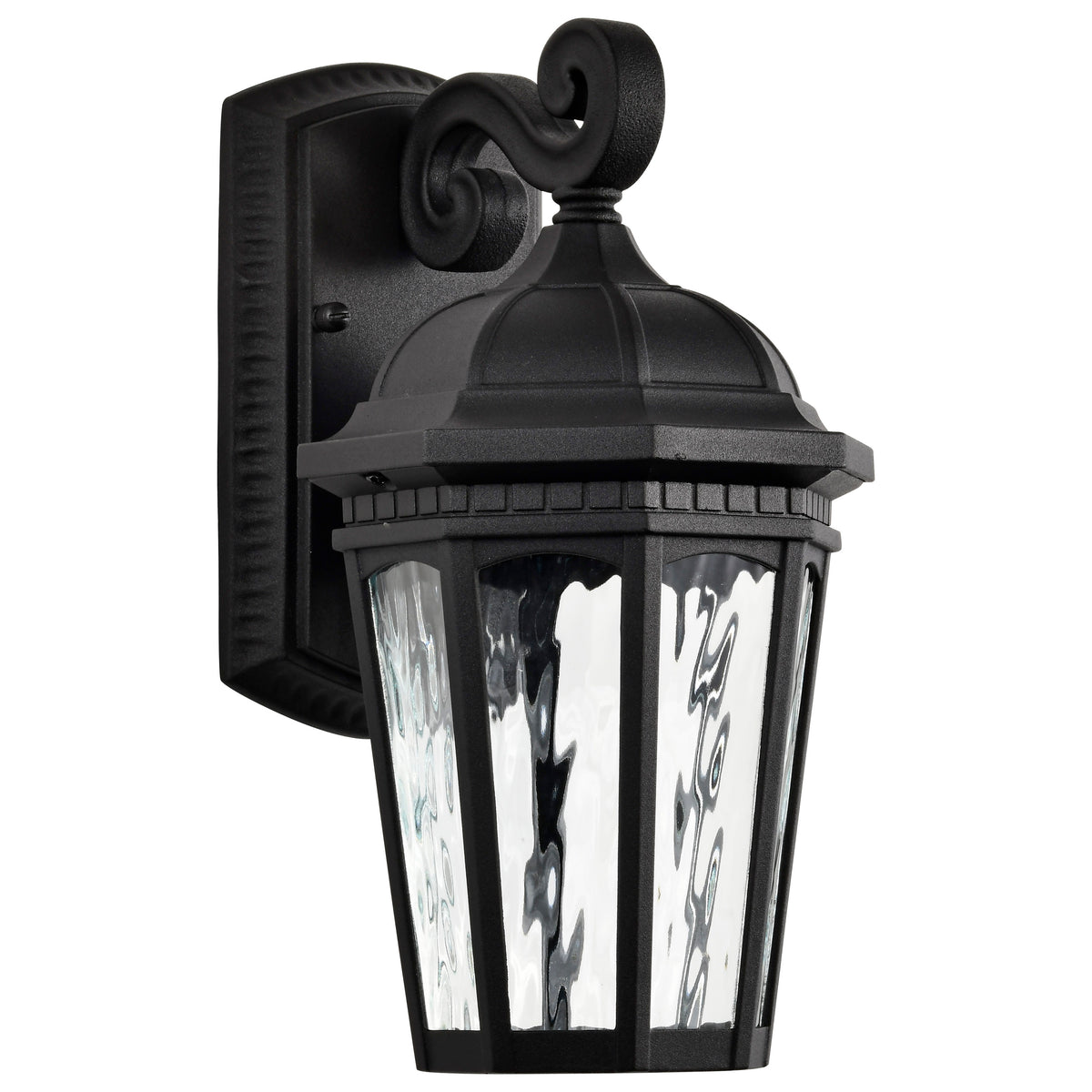 East River Collection - 1 Light Outdoor Small Wall Fixture - LED - SMART - Starfish RGBTW - CCT Selectable - Matte Black - Clear Water Glass