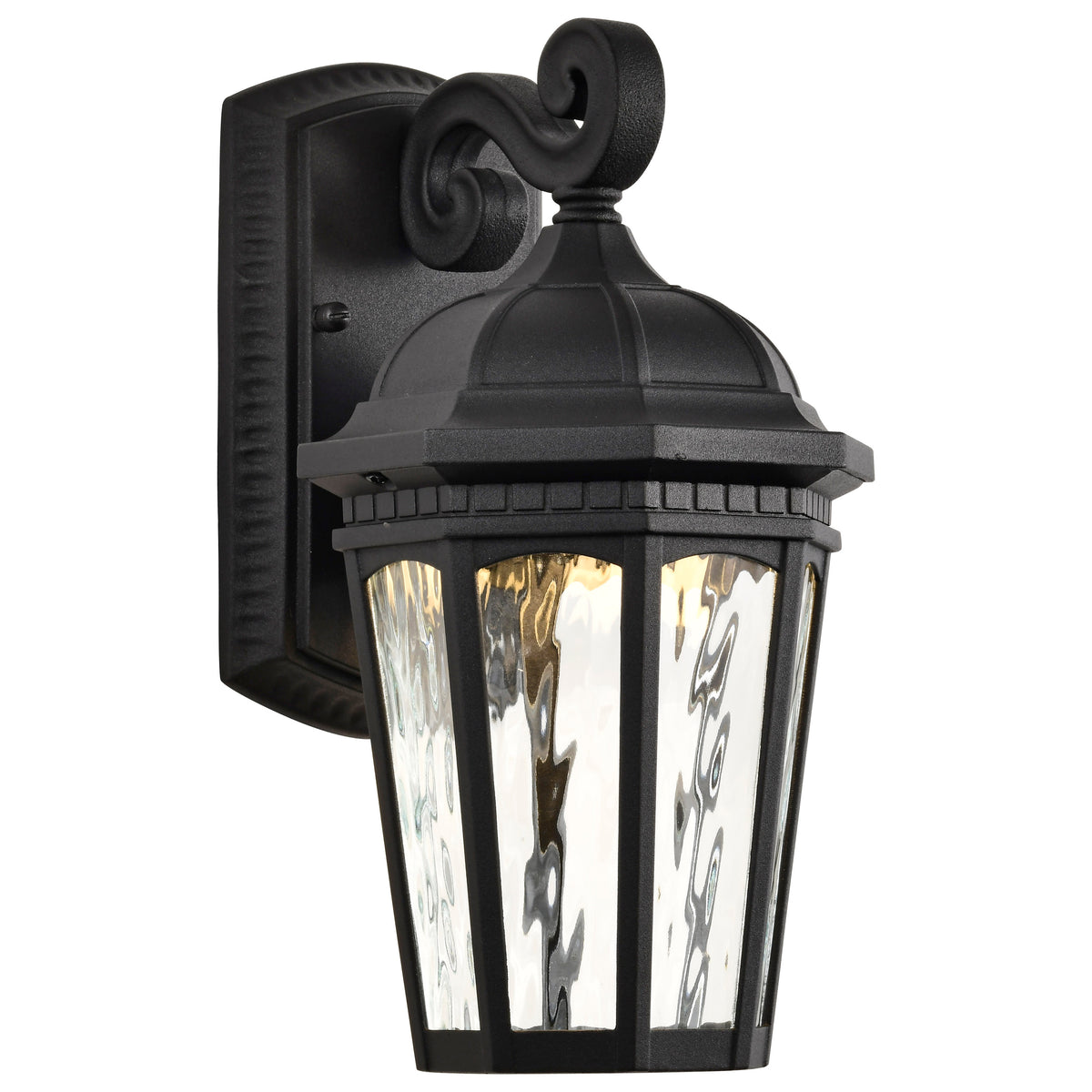 East River Collection - 1 Light Outdoor Small Wall Fixture - LED - SMART - Starfish RGBTW - CCT Selectable - Matte Black - Clear Water Glass