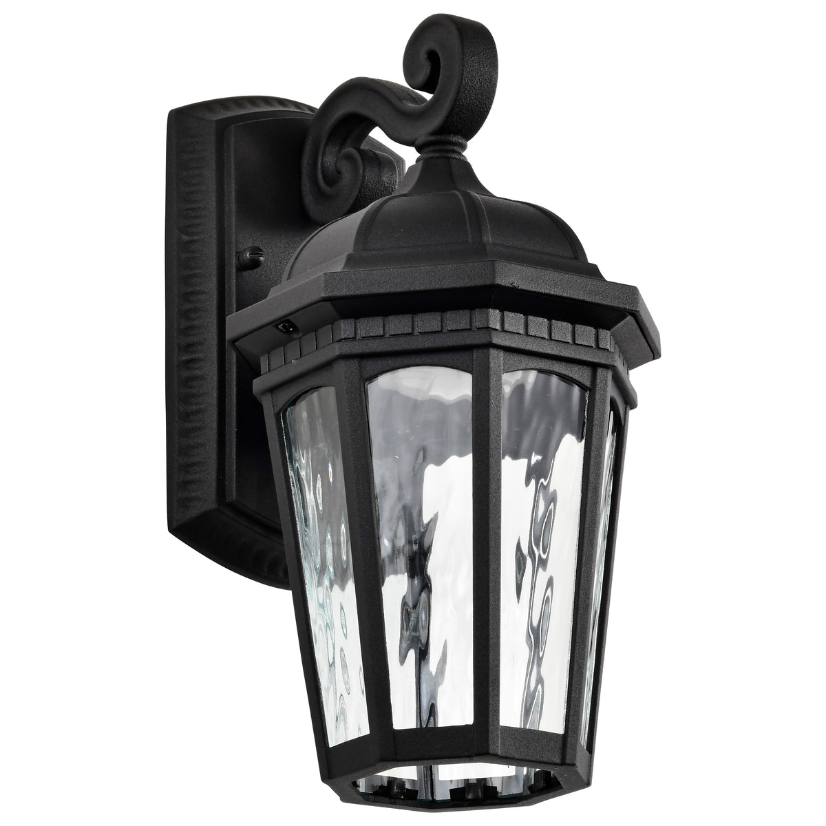 East River Collection - 1 Light Outdoor Small Wall Fixture - LED - SMART - Starfish RGBTW - CCT Selectable - Matte Black - Clear Water Glass
