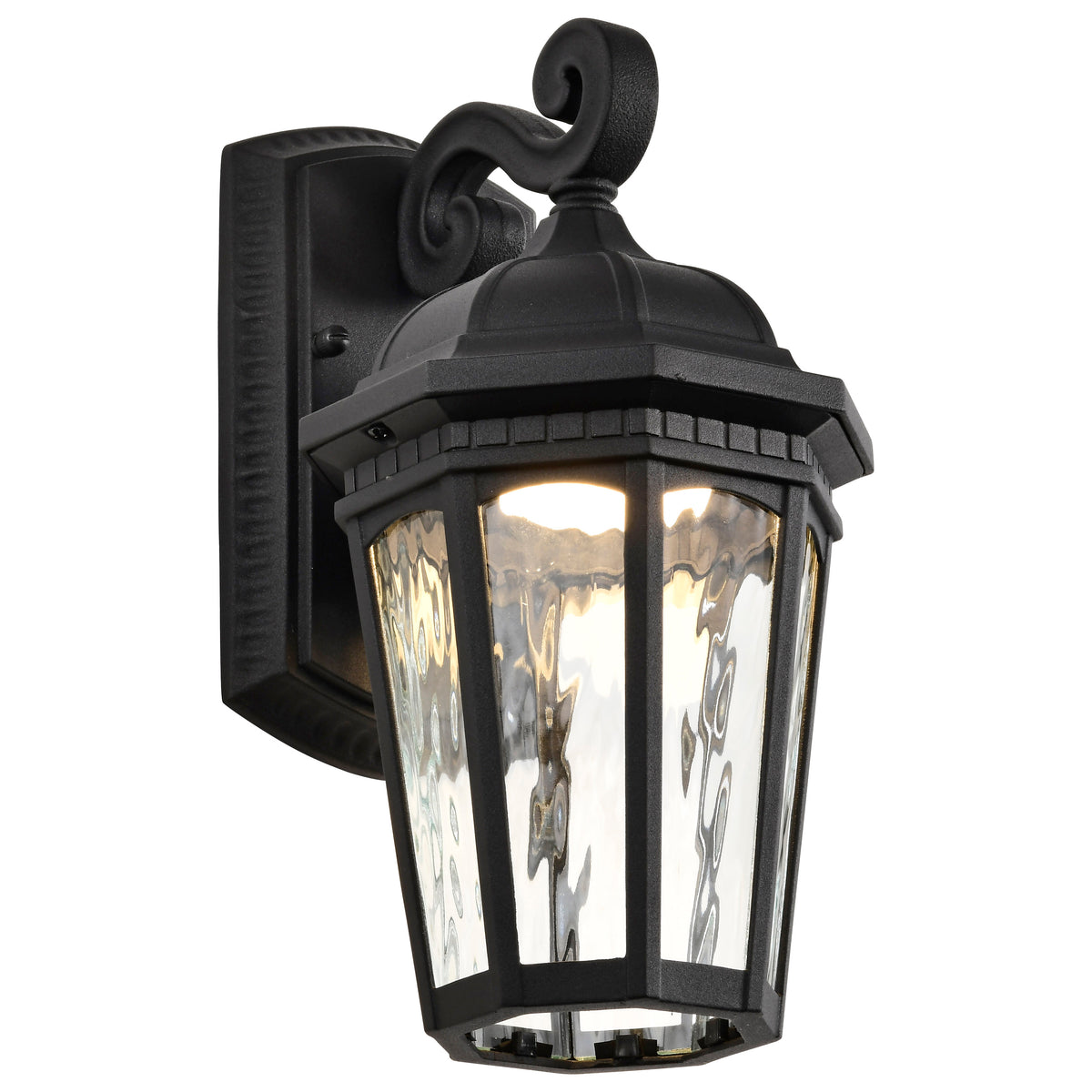 East River Collection - 1 Light Outdoor Small Wall Fixture - LED - SMART - Starfish RGBTW - CCT Selectable - Matte Black - Clear Water Glass