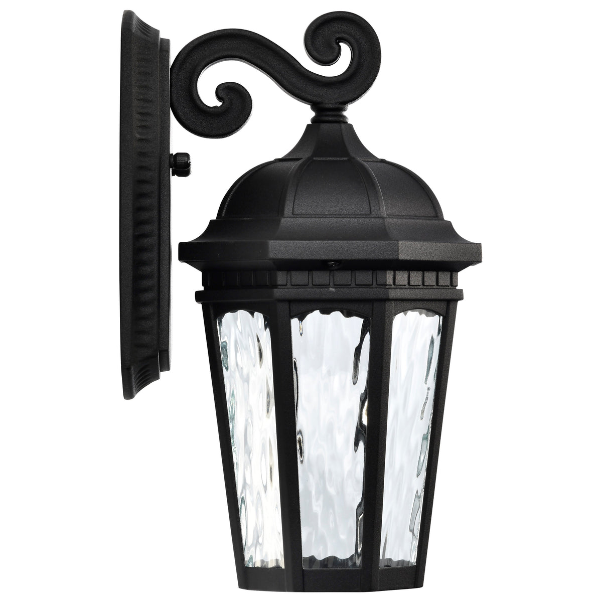 East River Collection - 1 Light Outdoor Small Wall Fixture - LED - SMART - Starfish RGBTW - CCT Selectable - Matte Black - Clear Water Glass