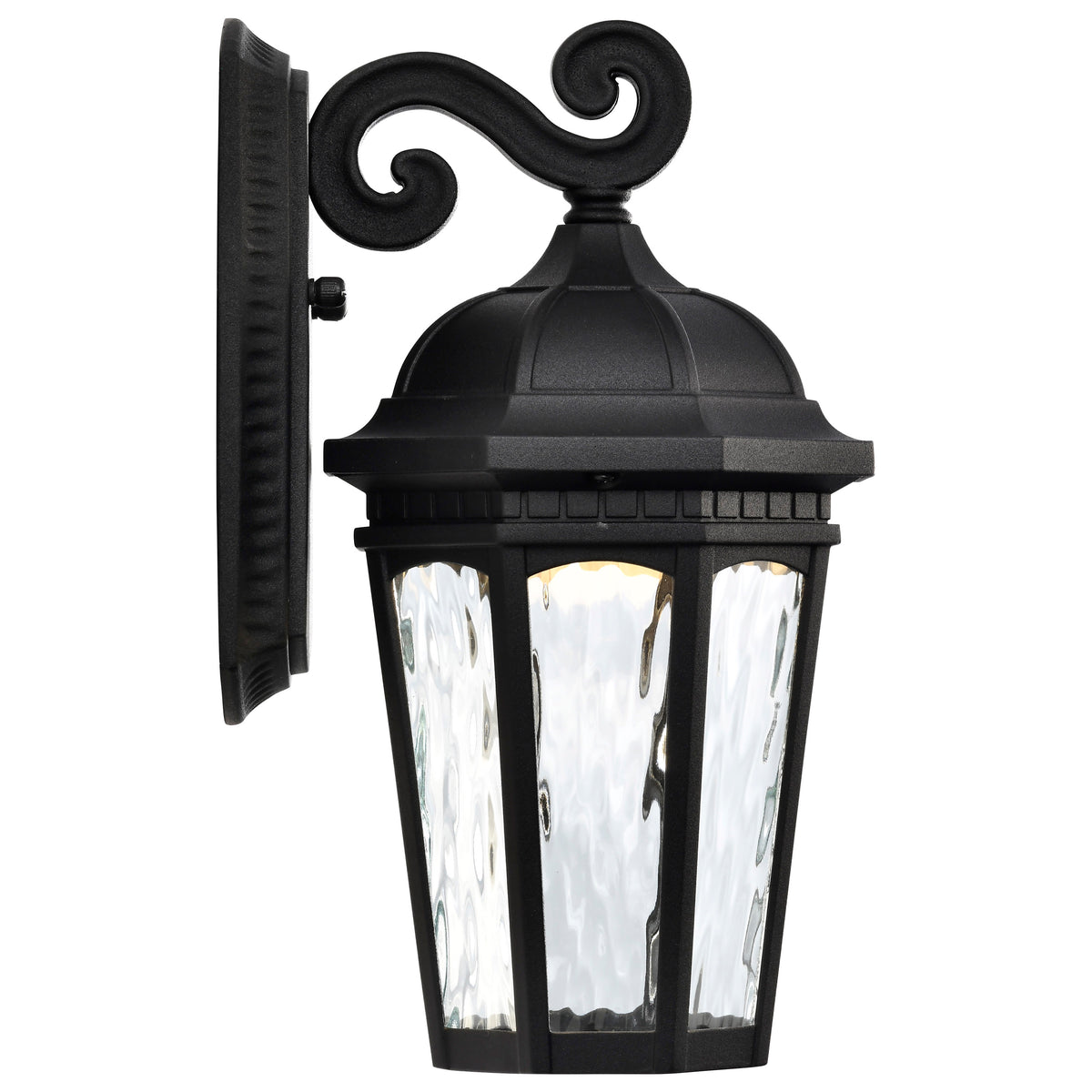 East River Collection - 1 Light Outdoor Small Wall Fixture - LED - SMART - Starfish RGBTW - CCT Selectable - Matte Black - Clear Water Glass