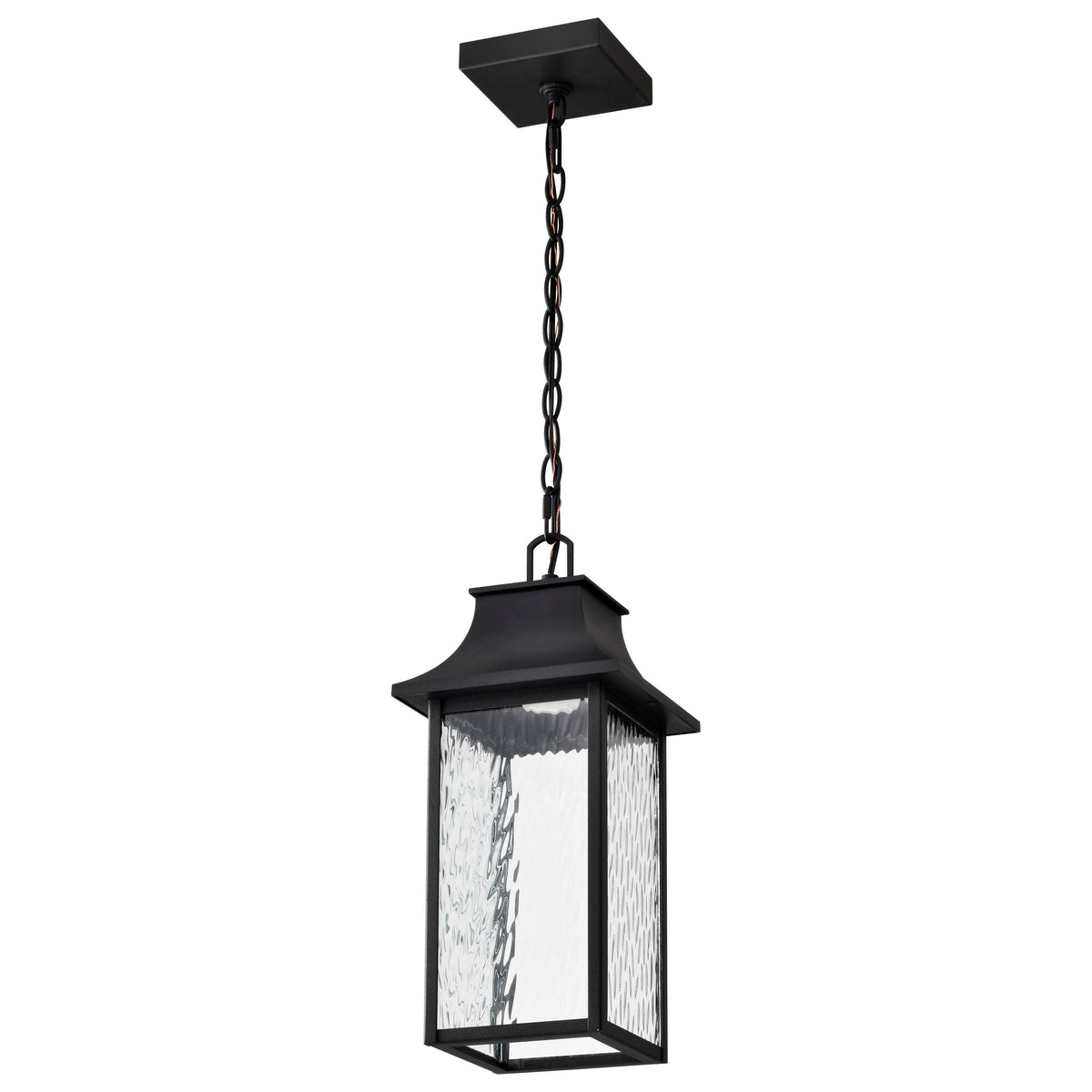 Austen Collection - 1 Light Outdoor Hanging Fixture - LED - SMART - Starfish RGBTW - Selectable - Matte Black - Clear Water