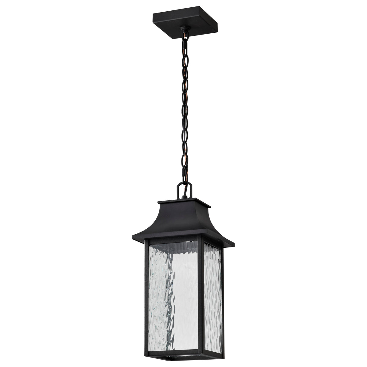 Austen Collection - 1 Light Outdoor Hanging Fixture - LED - SMART - Starfish RGBTW - CCT Selectable - Matte Black - Clear Water Glass