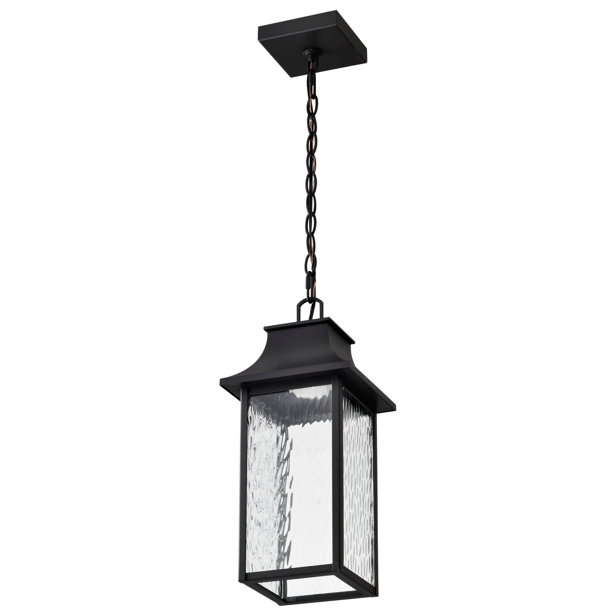 Austen Collection - 1 Light Outdoor Hanging Fixture - LED - SMART - Starfish RGBTW - CCT Selectable - Matte Black - Clear Water Glass