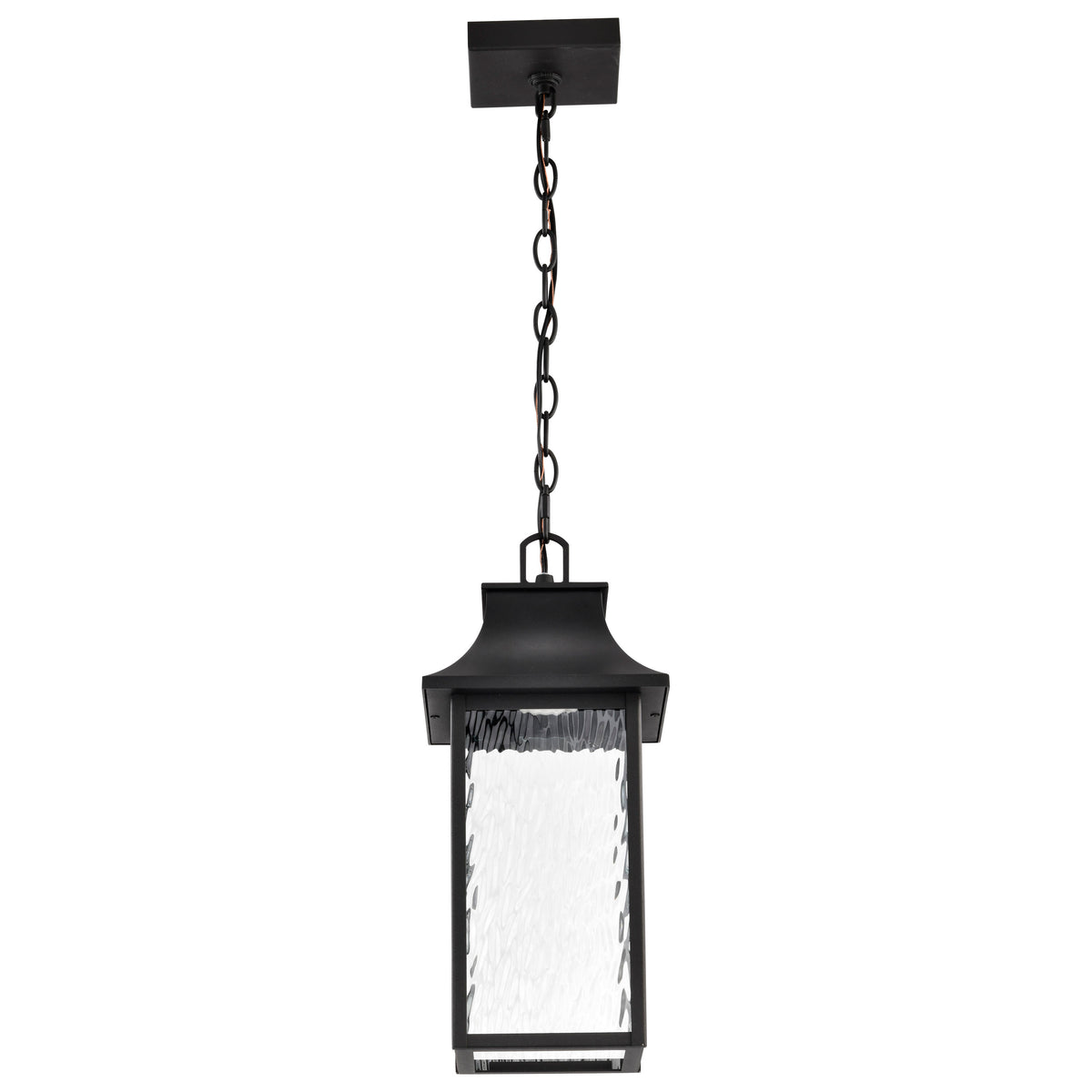 Austen Collection - 1 Light Outdoor Hanging Fixture - LED - SMART - Starfish RGBTW - CCT Selectable - Matte Black - Clear Water Glass