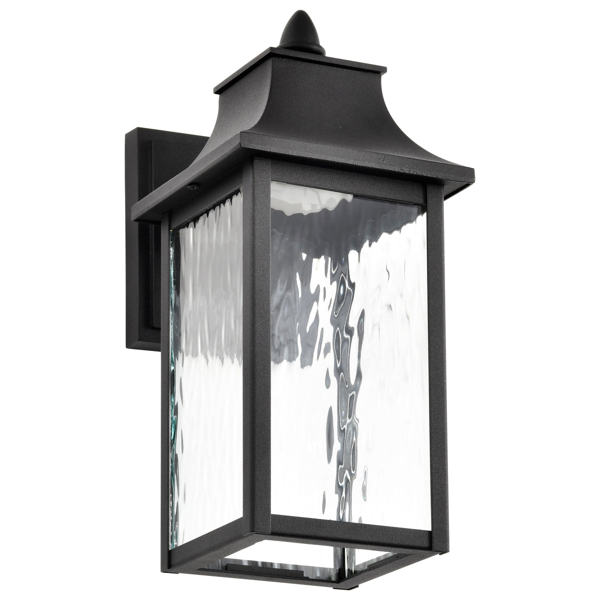 Austen Collection - 1 Light Outdoor Small Wall Fixture - LED - SMART - Starfish RGBTW - CCT Selectable - Matte Black - Clear Water Glass