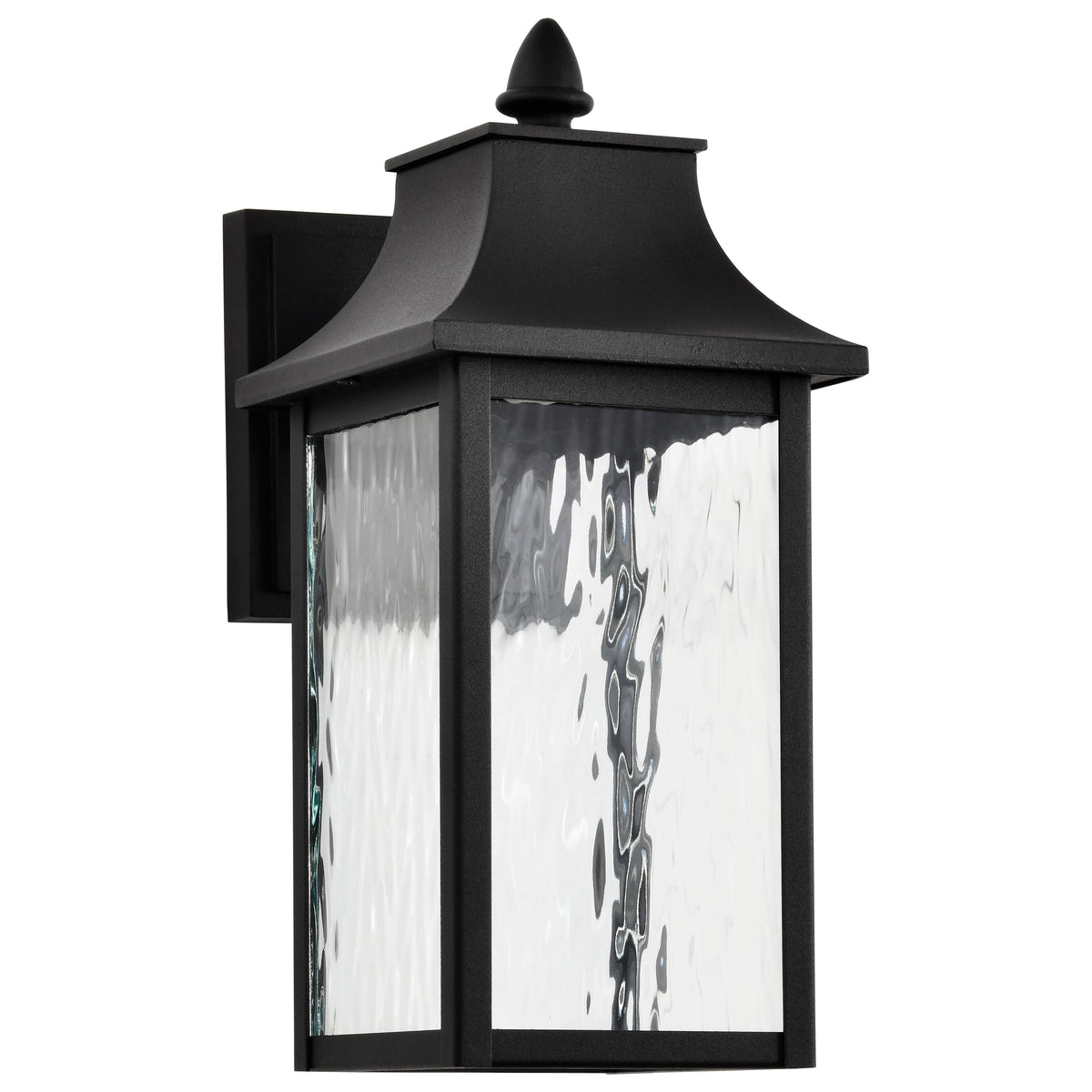 Austen Collection - 1 Light Outdoor Small Wall Fixture - LED - SMART - Starfish RGBTW - CCT Selectable - Matte Black - Clear Water Glass