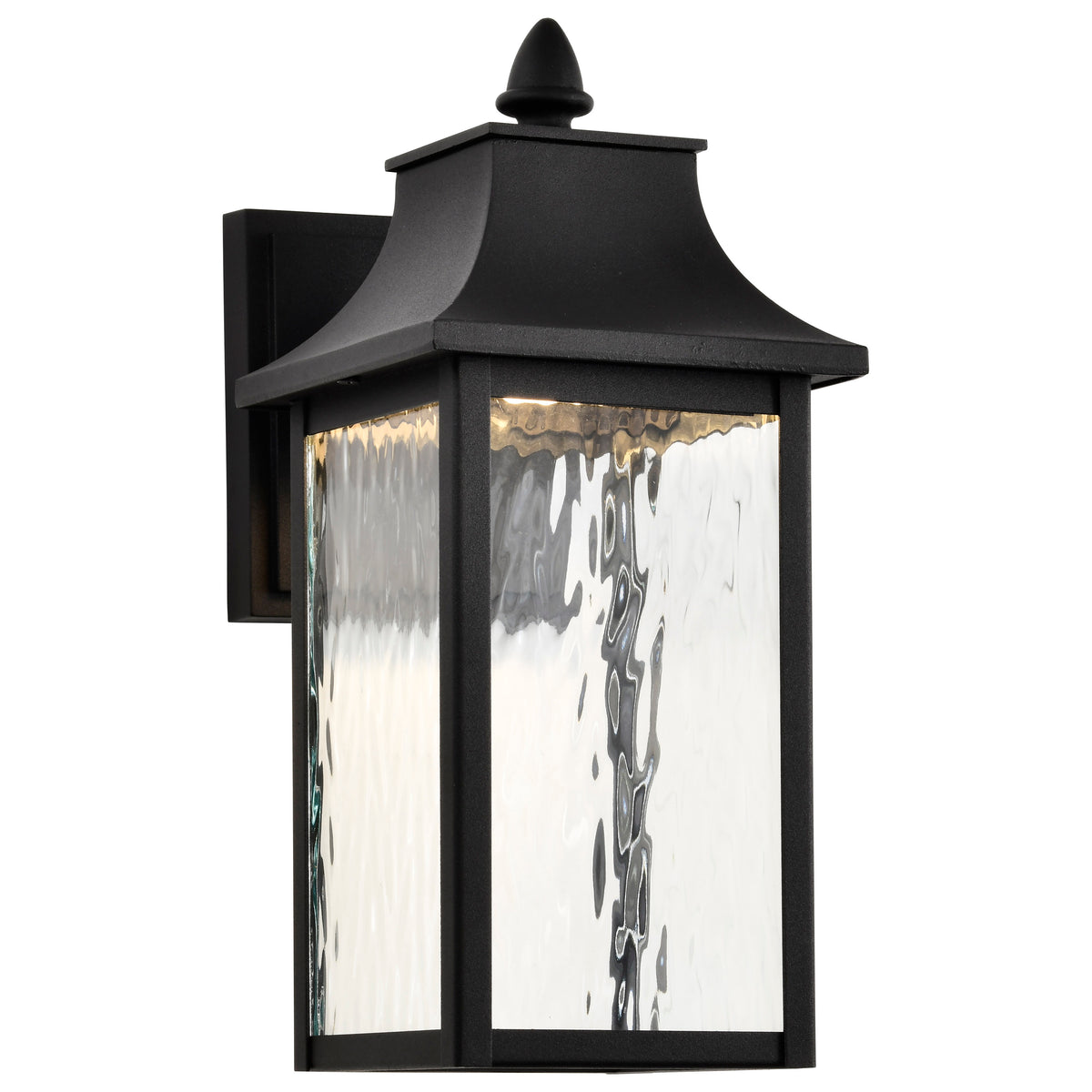 Austen Collection - 1 Light Outdoor Small Wall Fixture - LED - SMART - Starfish RGBTW - CCT Selectable - Matte Black - Clear Water Glass
