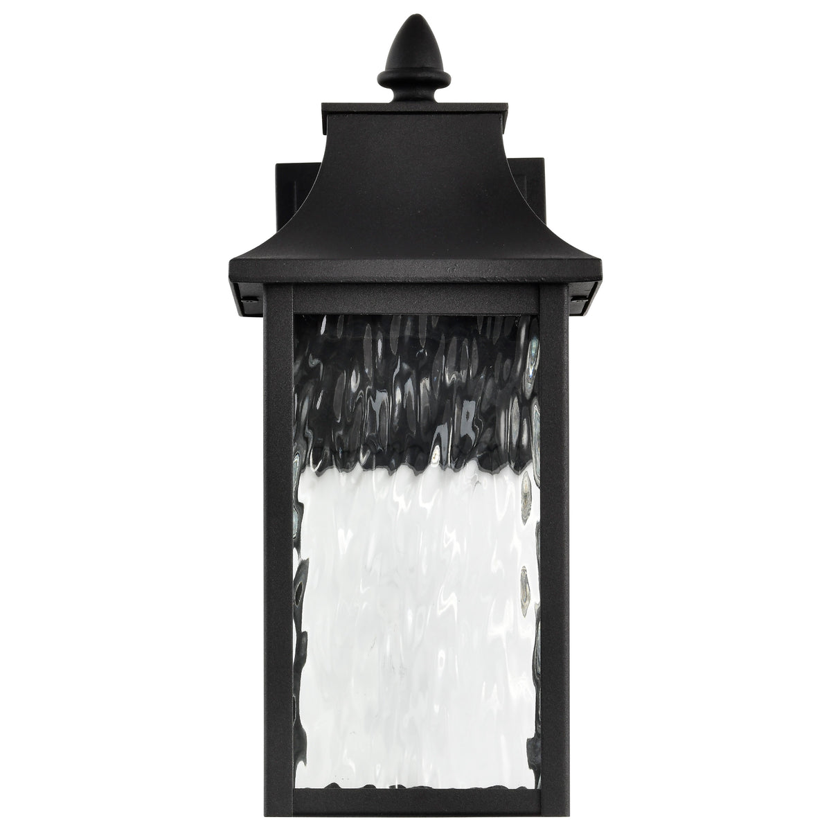 Austen Collection - 1 Light Outdoor Small Wall Fixture - LED - SMART - Starfish RGBTW - CCT Selectable - Matte Black - Clear Water Glass