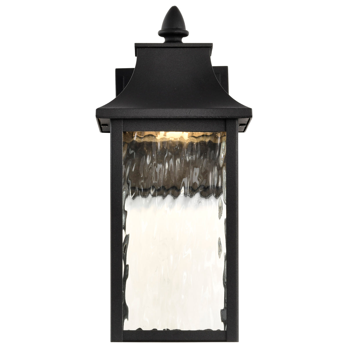 Austen Collection - 1 Light Outdoor Small Wall Fixture - LED - SMART - Starfish RGBTW - CCT Selectable - Matte Black - Clear Water Glass
