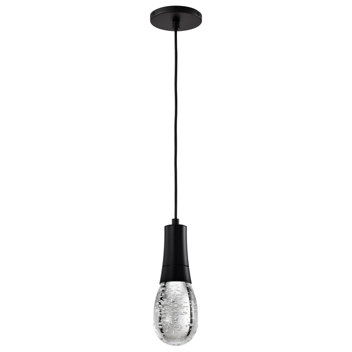 Lacey - 4 Inch LED Pendant - RGB/TW - Starfish EnabLED - Matte Black with K9 Bubble Crystal lighting product