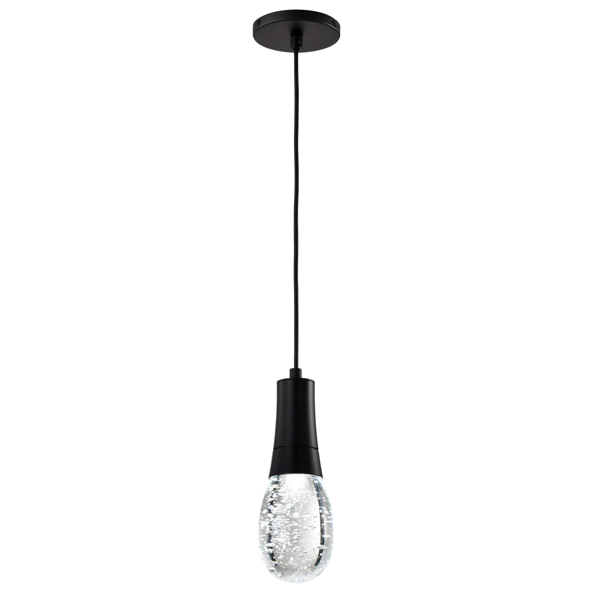 Lacey - 4 Inch LED Pendant - RGB/TW - Starfish EnabLED - Matte Black with K9 Bubble Crystal