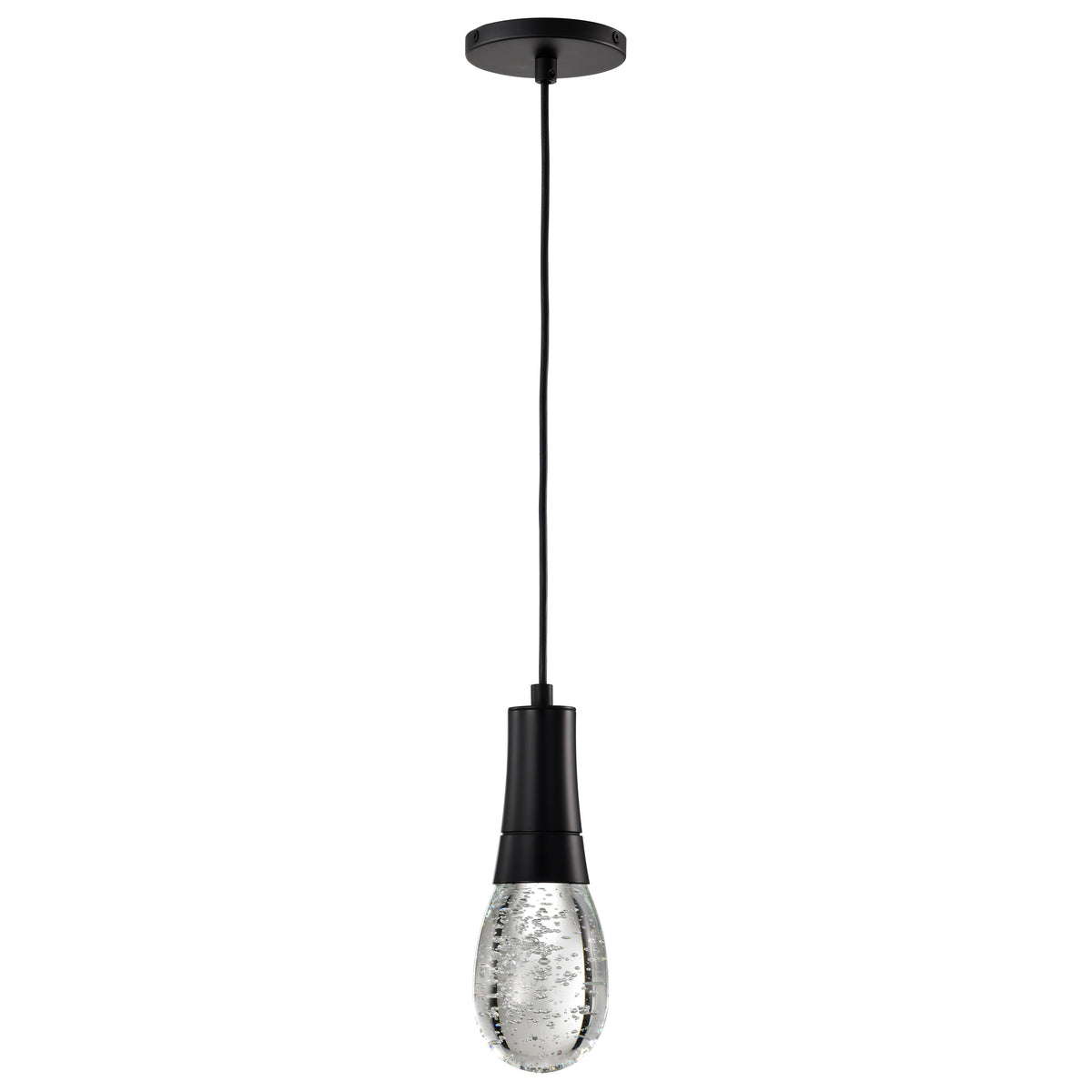 Lacey - 4 Inch LED Pendant - RGB/TW - Starfish EnabLED - Matte Black with K9 Bubble Crystal
