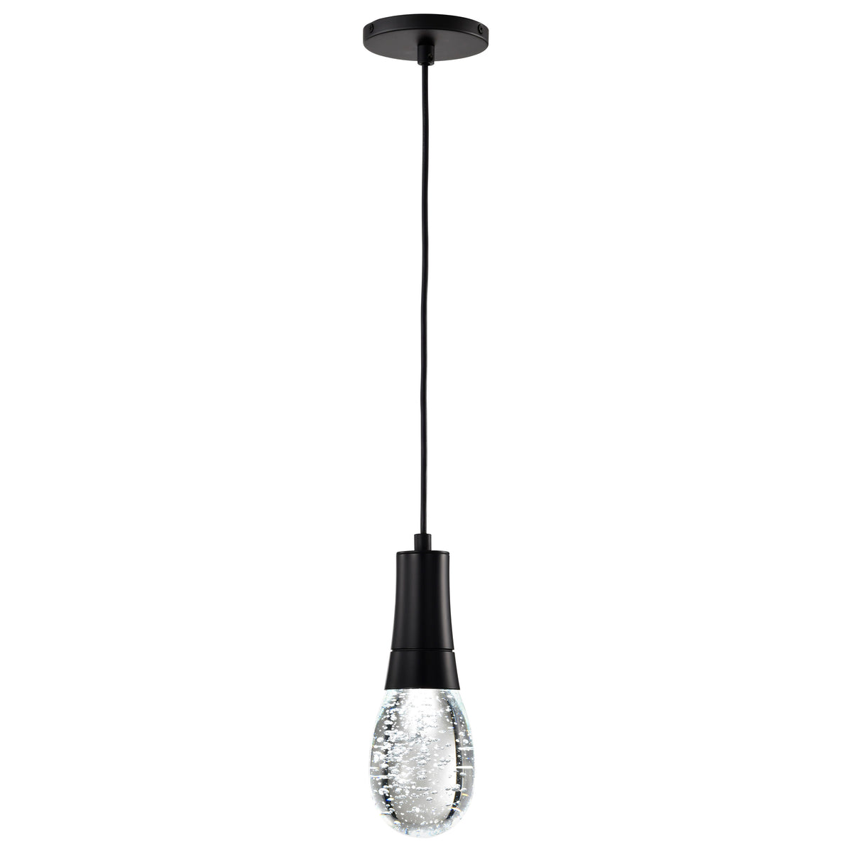 Lacey - 4 Inch LED Pendant - RGB/TW - Starfish EnabLED - Matte Black with K9 Bubble Crystal