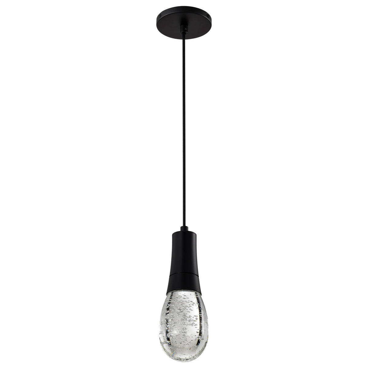 Lacey - 4 Inch LED Pendant - RGB/TW - Starfish EnabLED - Matte Black with K9 Bubble Crystal