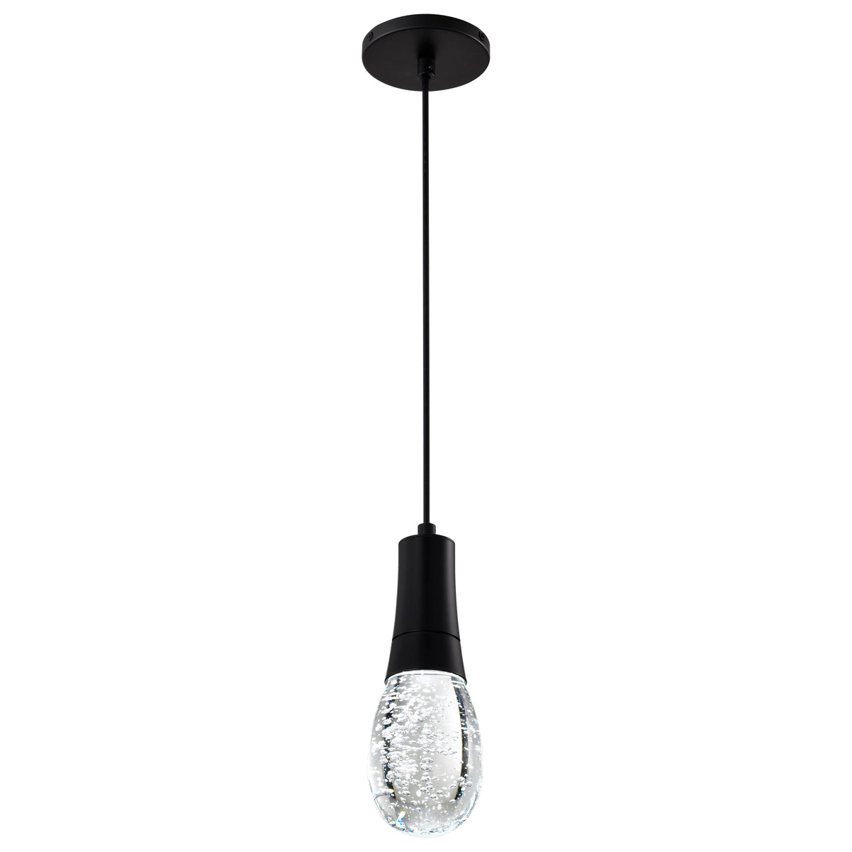 Lacey - 4 Inch LED Pendant - RGB/TW - Starfish EnabLED - Matte Black with K9 Bubble Crystal