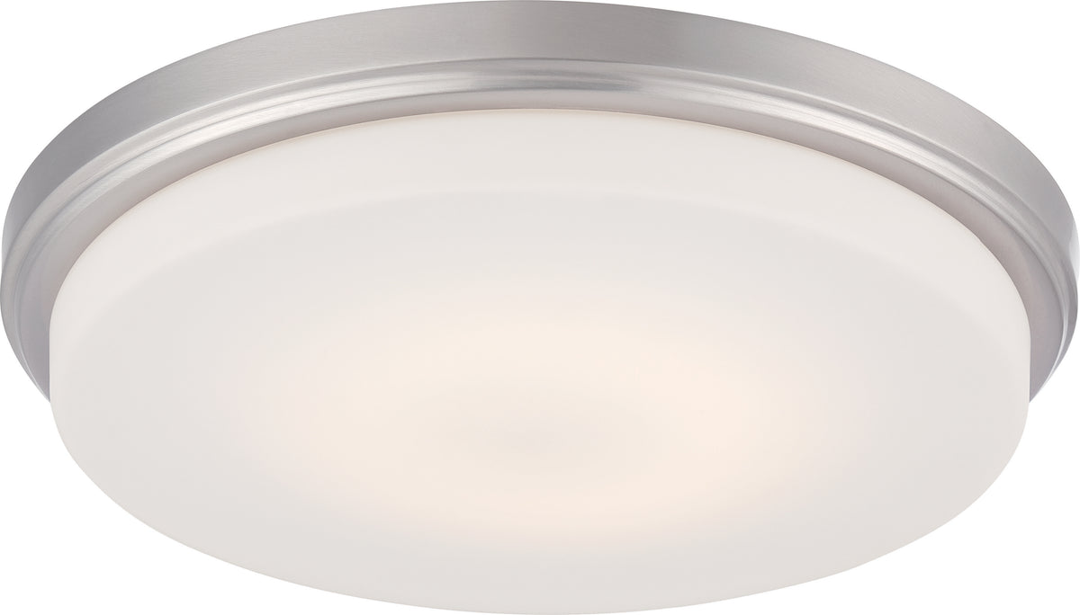 Dale - LED Flush Fixture with Opal Frosted Glass - Brushed Nickel Finish