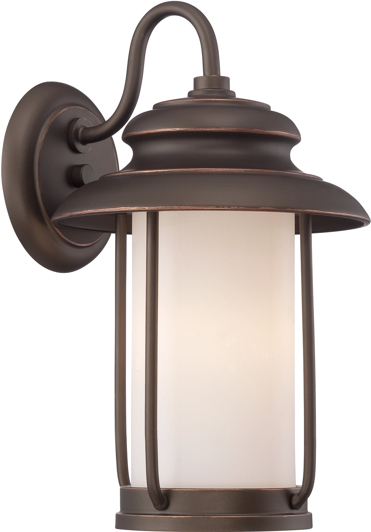 Bethany - LED Outdoor Small Wall with Satin White Glass - Forest Bronze Finish product image