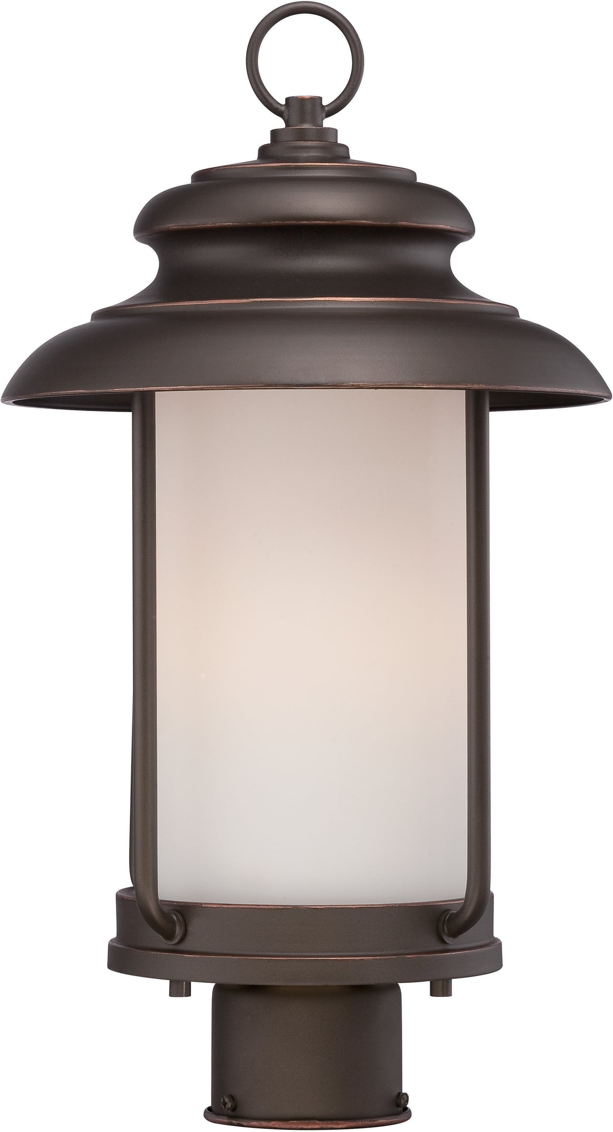 Bethany - LED Outdoor Post with Satin White Glass - Forest Bronze Finish for outdoor applications and hospitality spaces