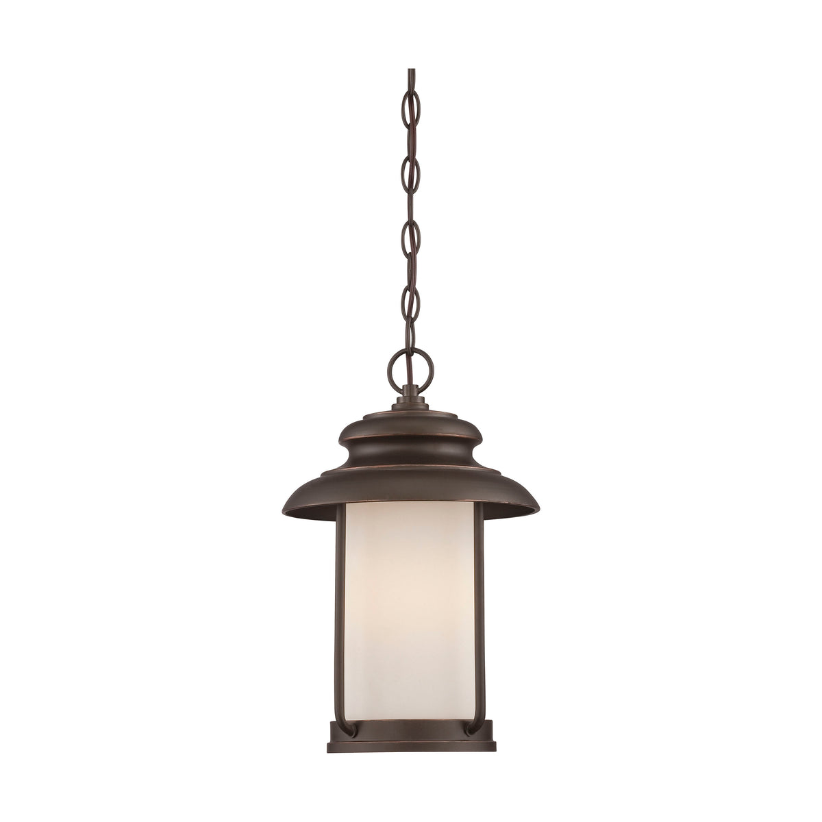 Bethany - LED Outdoor Hanging with Satin White Glass - Forest Bronze Finish lighting product