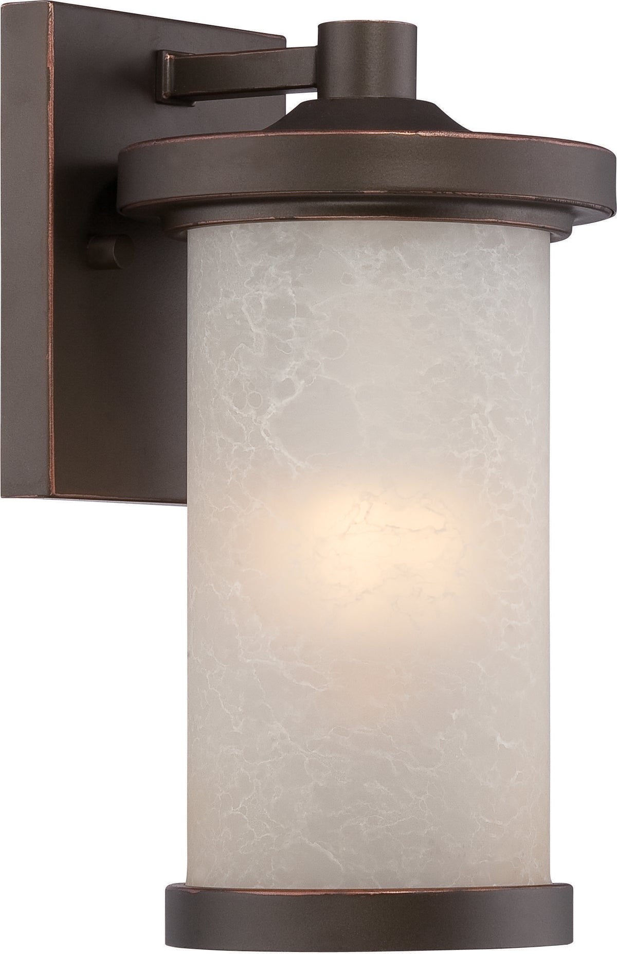 Diego - LED Outdoor Small Wall with Satin Amber Glass - Mahogany Bronze Finish lighting product