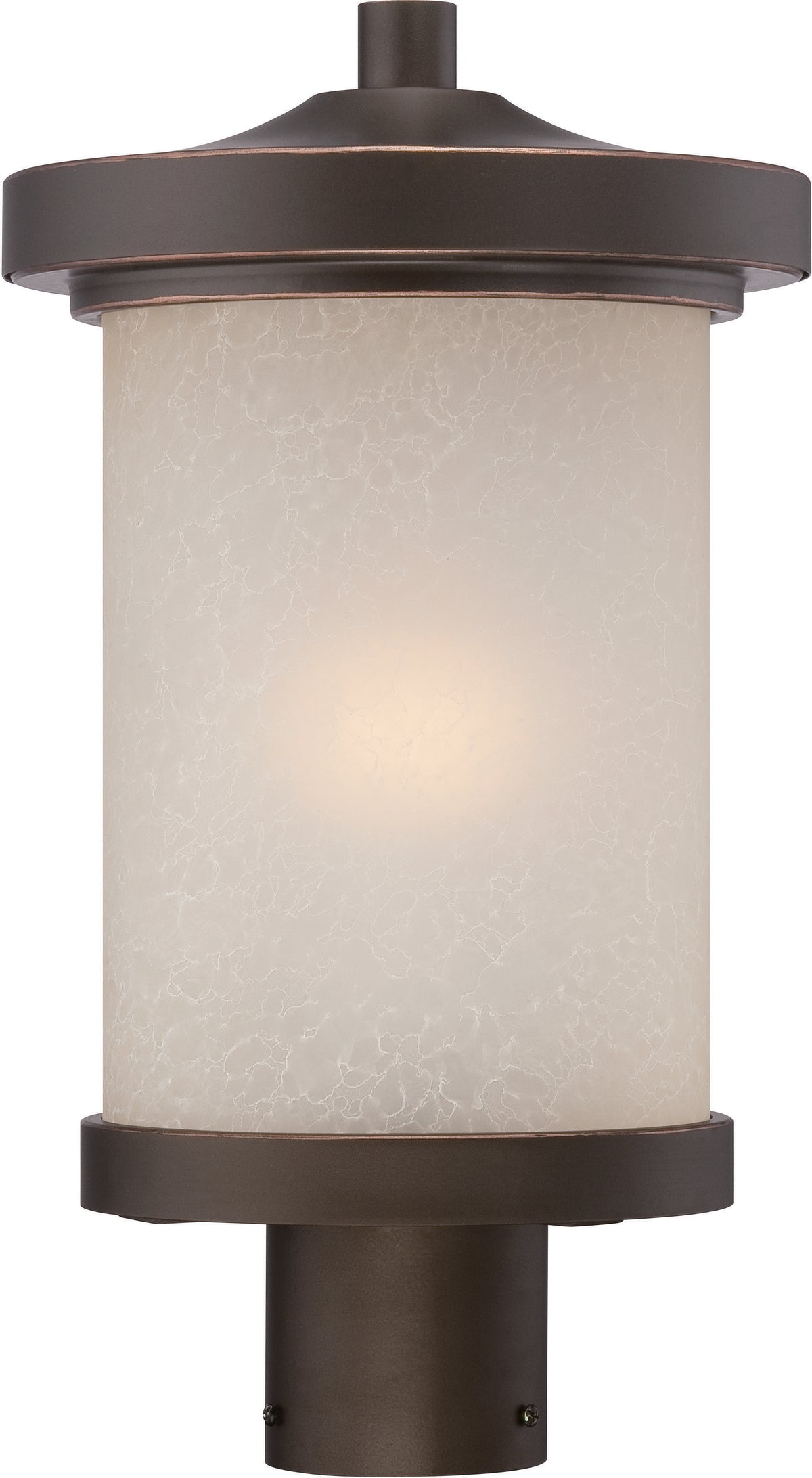 Diego - LED Outdoor Post with Satin Amber Glass - Mahogany Bronze Finish