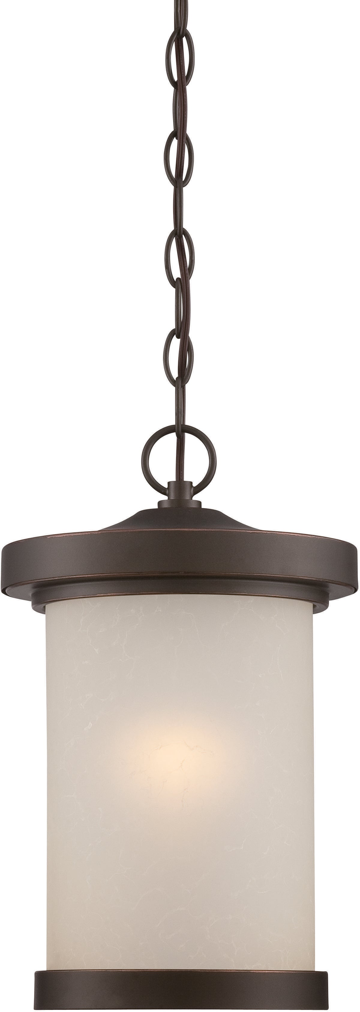 Diego - LED Outdoor Hanging with Satin Amber Glass - Mahogany Bronze Finish for outdoor applications and hospitality spaces
