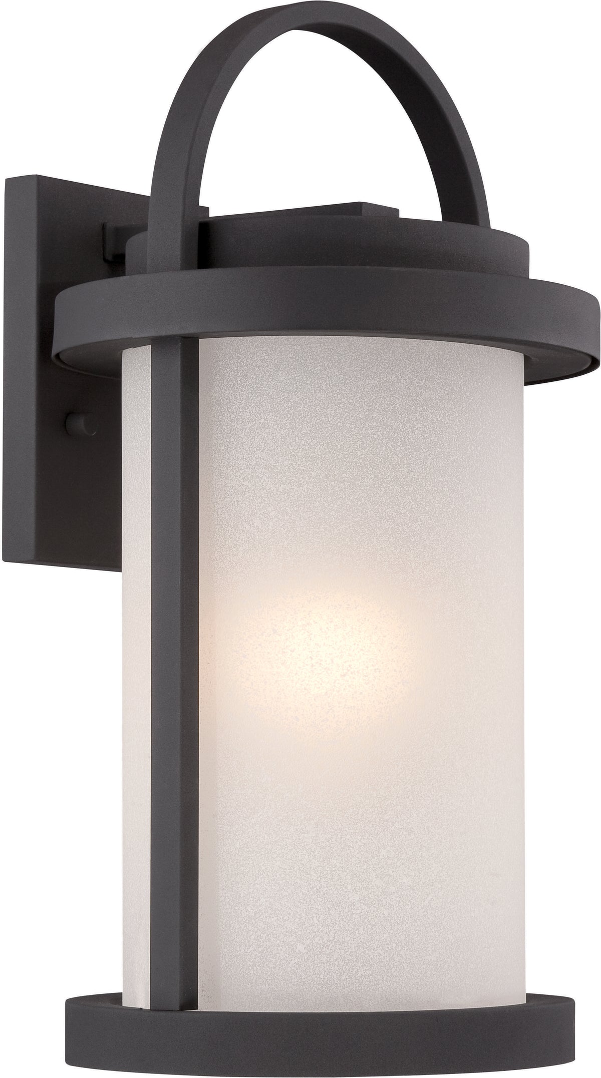 Willis - LED Outdoor Large Wall with Antique White Glass - Textured Black Finish product image