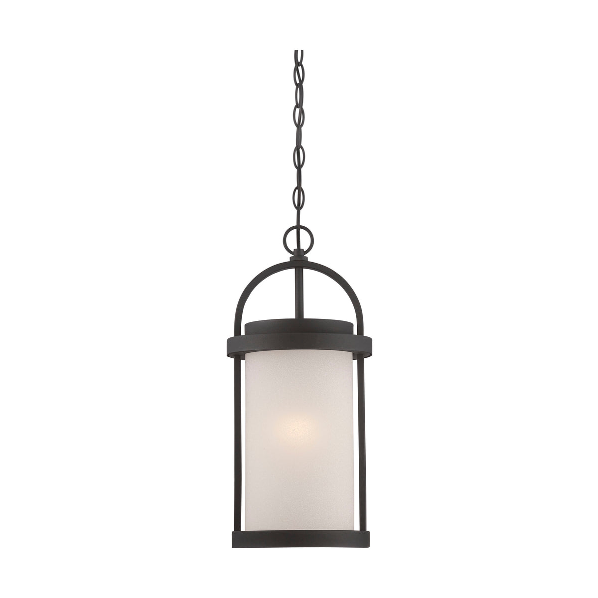 Willis - LED Outdoor Hanging with Antique White Glass - Textured Black Finish bulb or fixture view