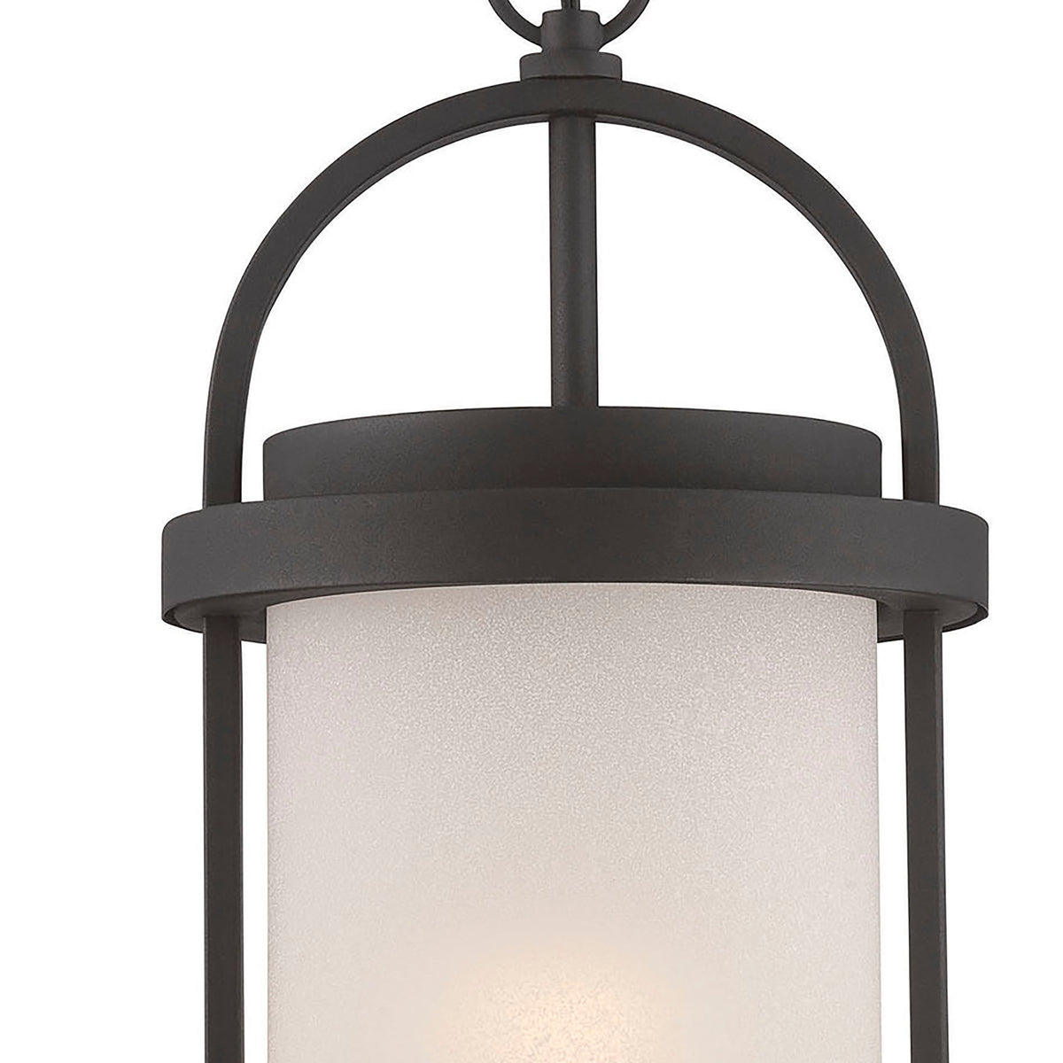 Willis - LED Outdoor Hanging with Antique White Glass - Textured Black Finish