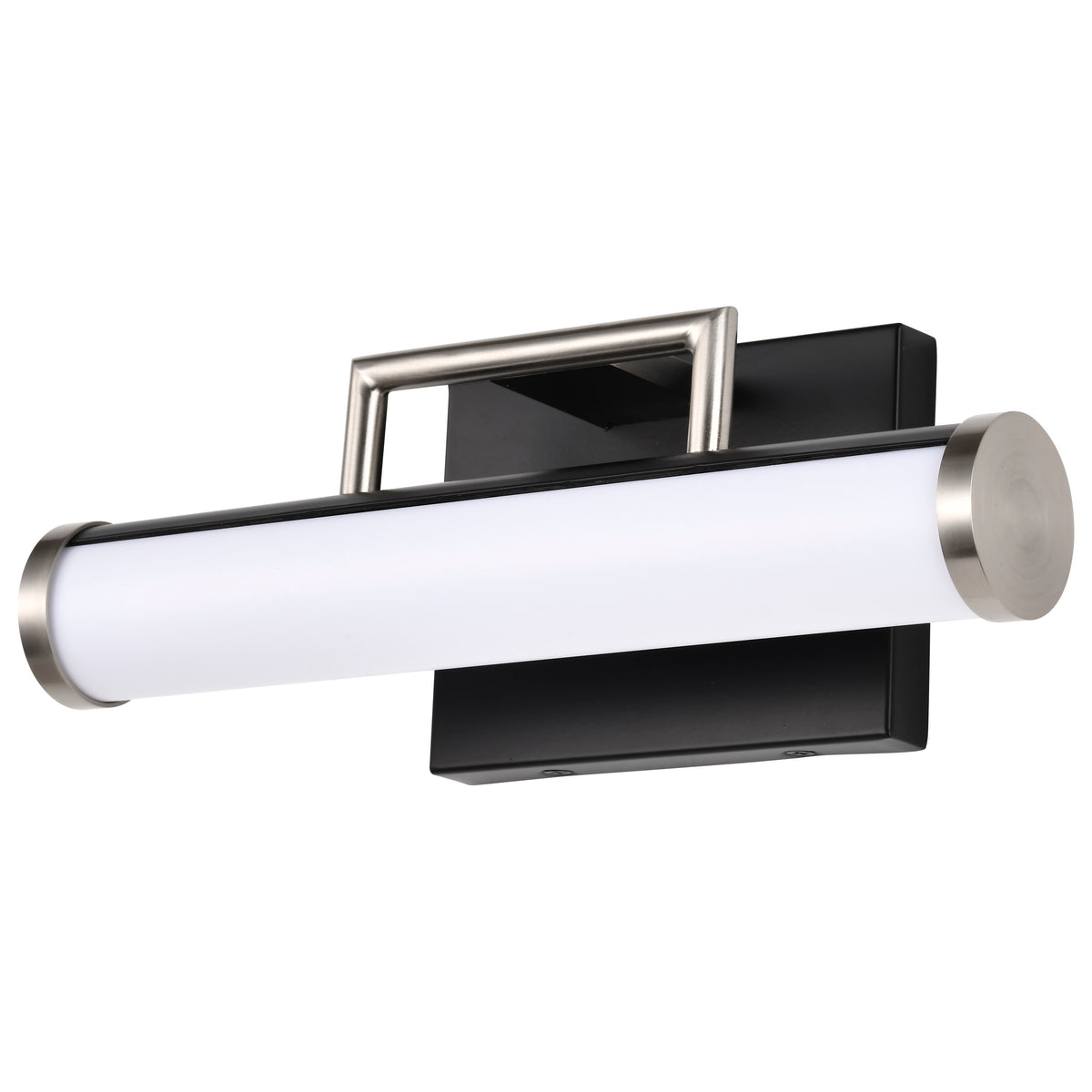 Solano LED Small Vanity - Black and Brushed Nickel Finish - White Acrylic Lens lighting product