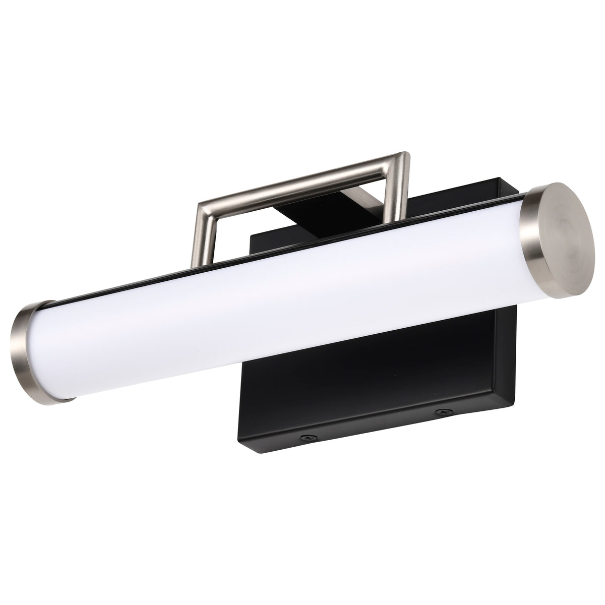 Solano LED Small Vanity - Black and Brushed Nickel Finish - White Acrylic Lens
