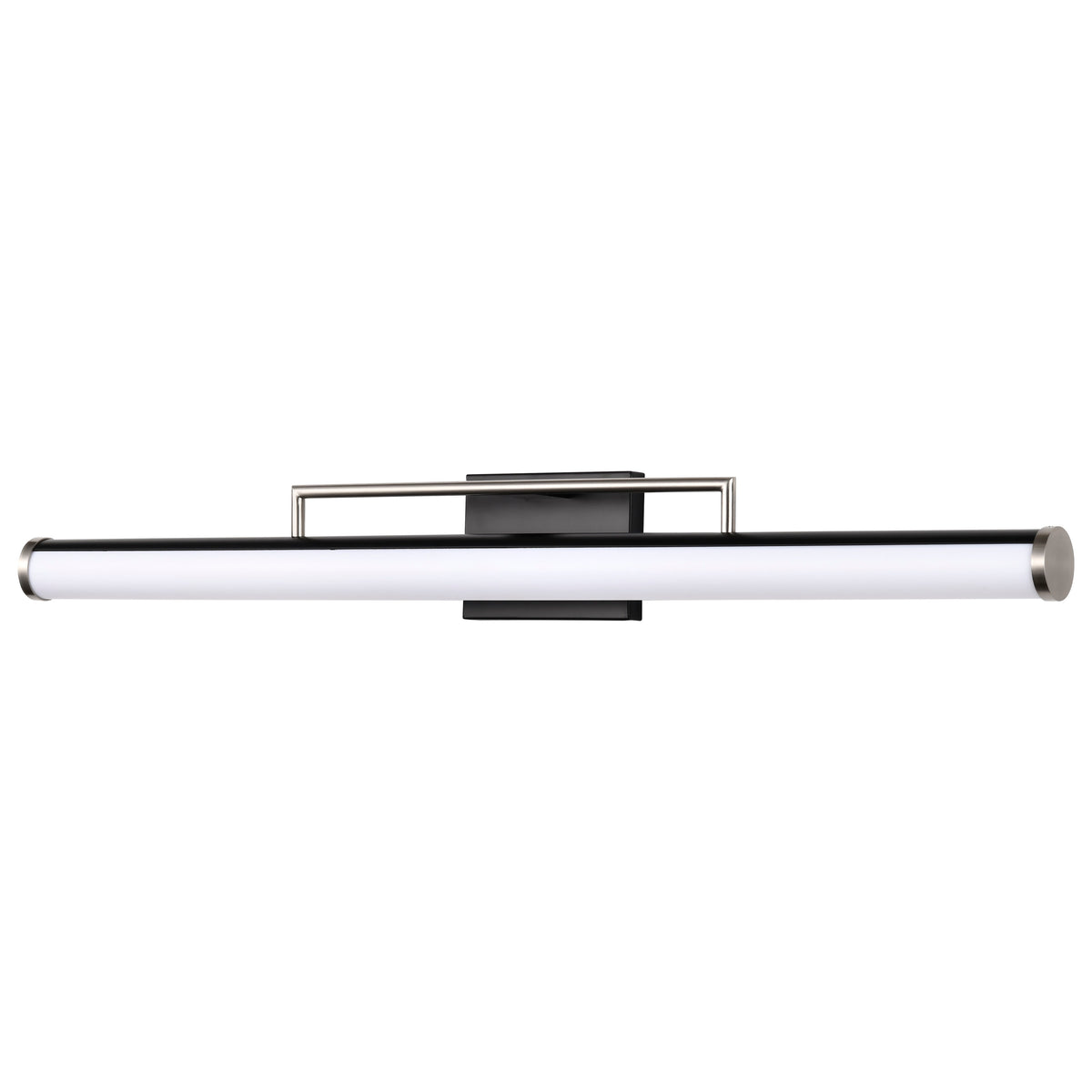 Solano LED Large Vanity - Black and Brushed Nickel Finish - White Acrylic Lens