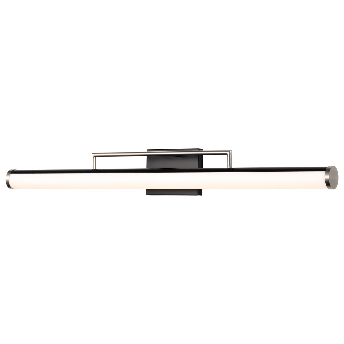Solano LED Large Vanity - Black and Brushed Nickel Finish - White Acrylic Lens