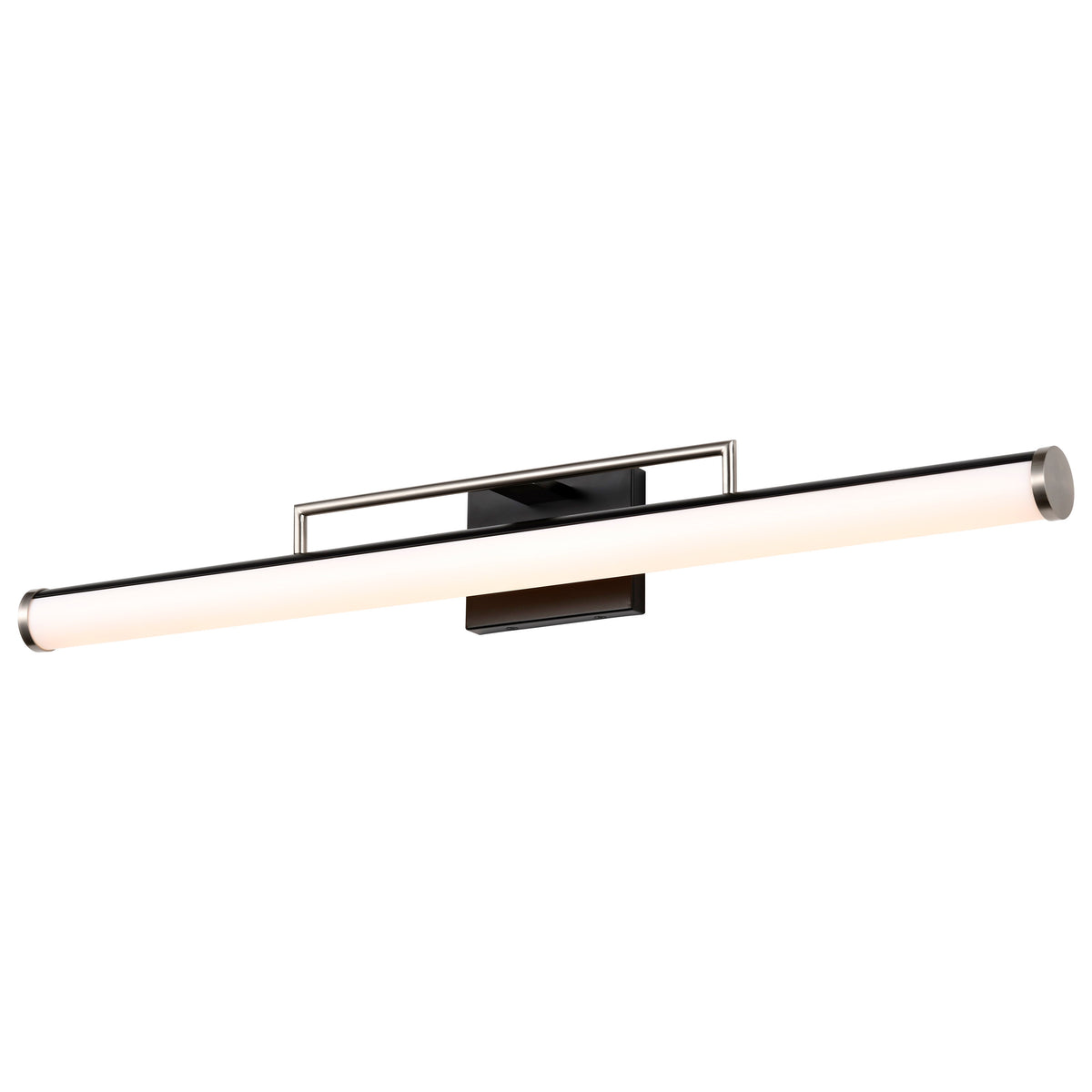 Solano LED Large Vanity - Black and Brushed Nickel Finish - White Acrylic Lens