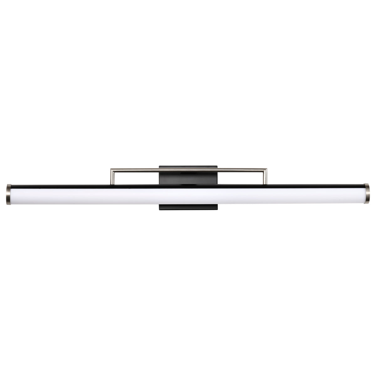 Solano LED Large Vanity - Black and Brushed Nickel Finish - White Acrylic Lens