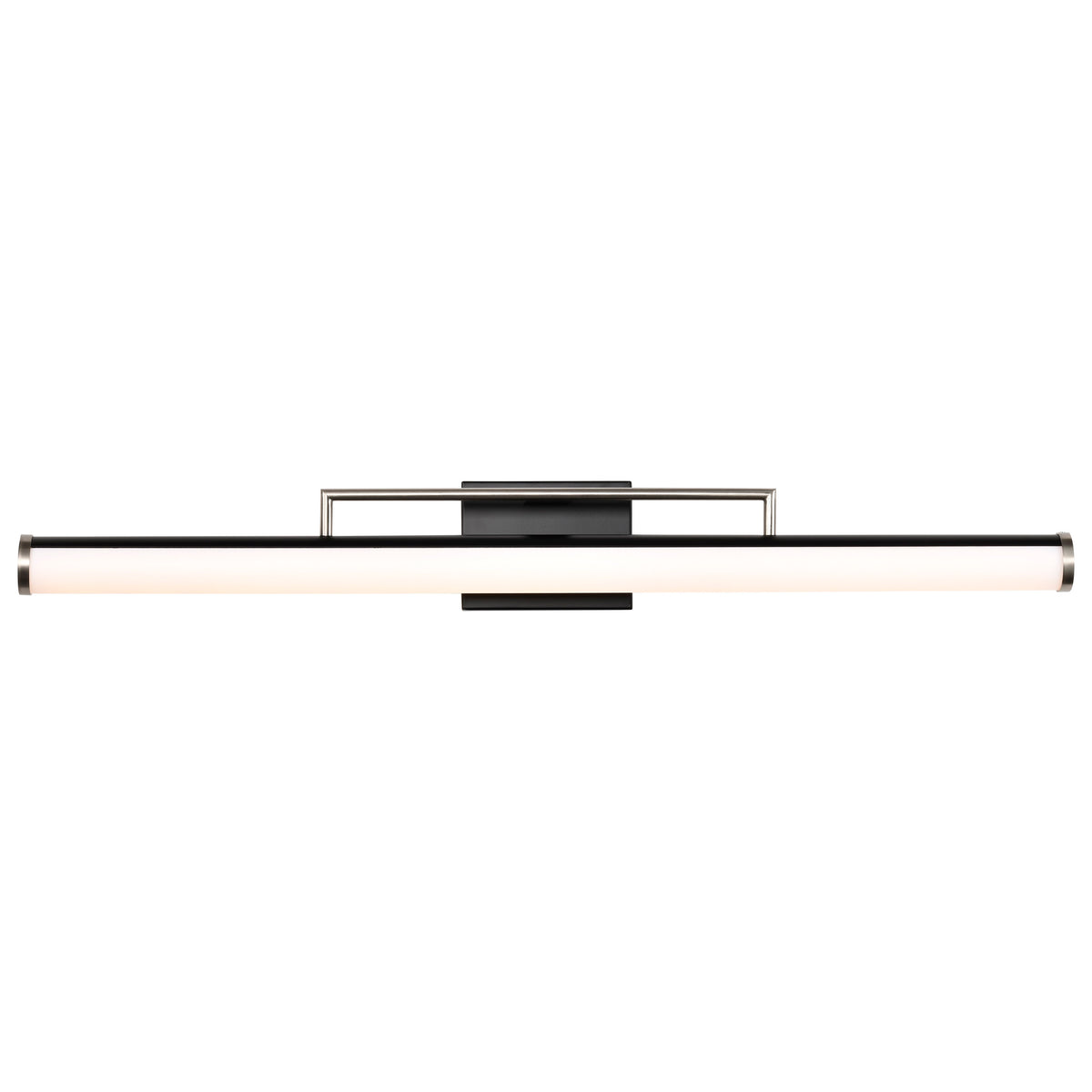 Solano LED Large Vanity - Black and Brushed Nickel Finish - White Acrylic Lens