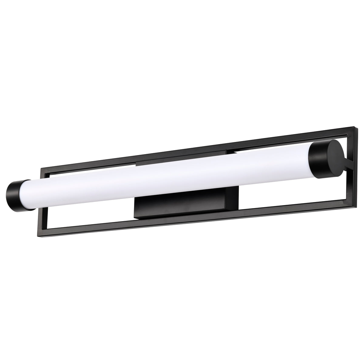 Canal LED Medium Vanity - Matte Black Finish - White Acrylic Lens bulb or fixture view