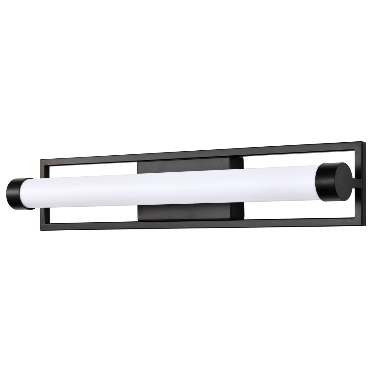 Canal LED Medium Vanity - Matte Black Finish - White Acrylic Lens