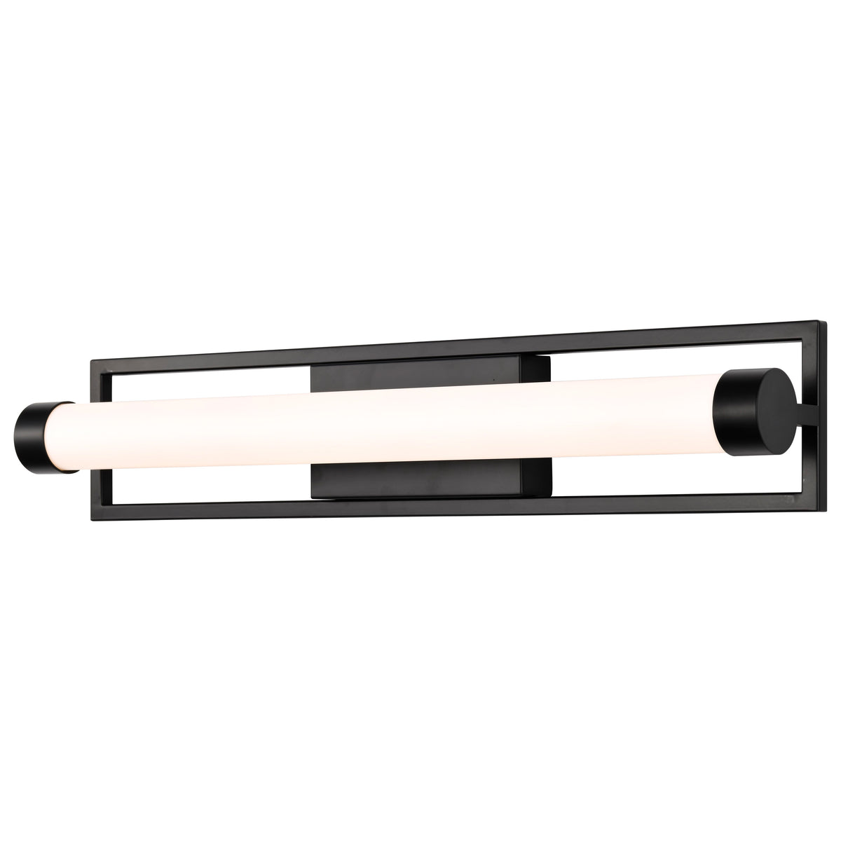 Canal LED Medium Vanity - Matte Black Finish - White Acrylic Lens