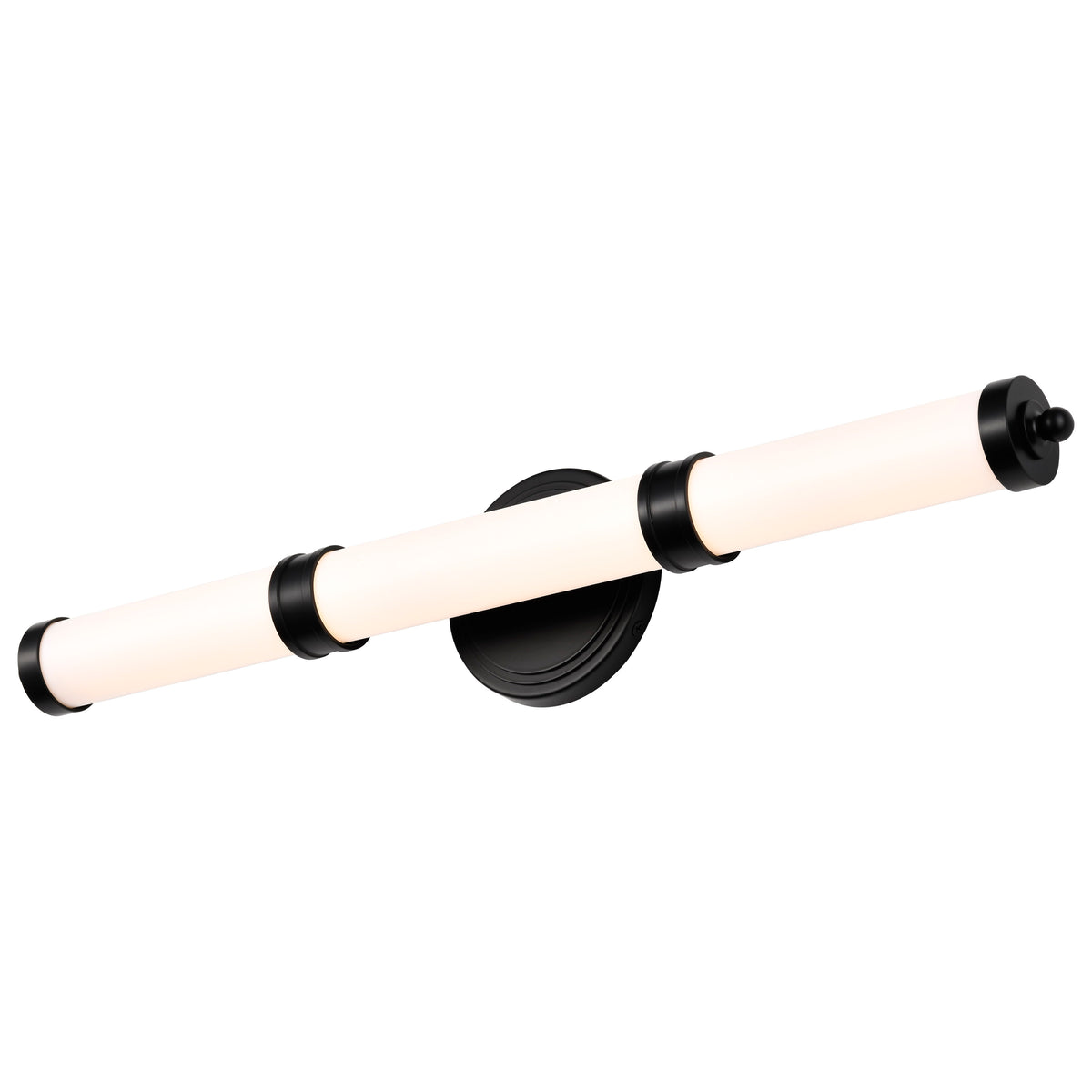 Kagen LED Medium Vanity - Matte Black Finish - White Acrylic Lens