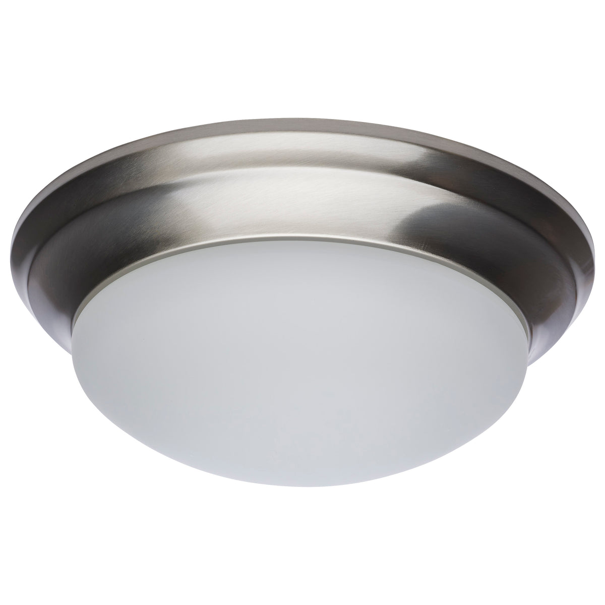 25W - Flush Mount Twist & Lock Fixture - LED - 14 in. - Brushed Nickel Finish - Frosted Glass product image
