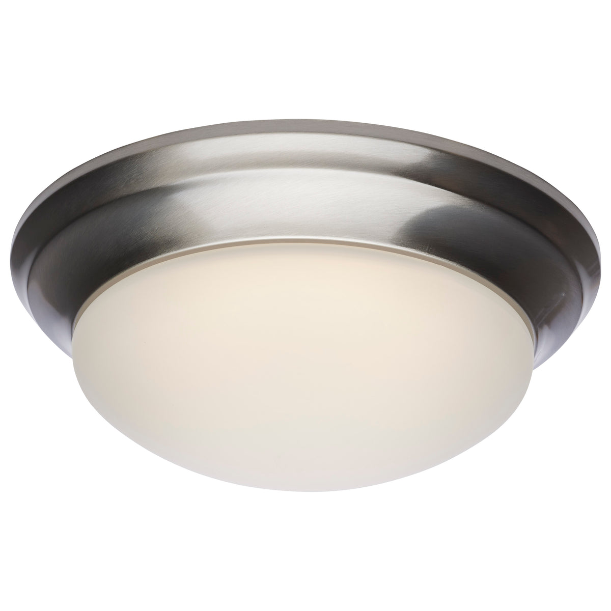 25W - Flush Mount Twist & Lock Fixture - LED - 14 in. - Brushed Nickel Finish - Frosted Glass