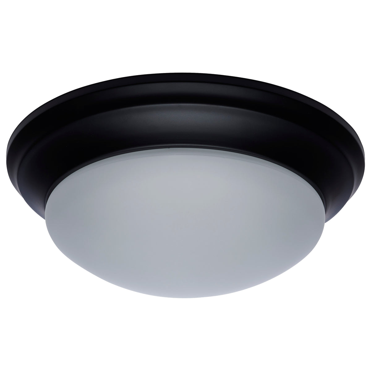 25W - Flush Mount Twist & Lock Fixture - LED - 14 in. - Matte Black Finish - Frosted Glass bulb or fixture view
