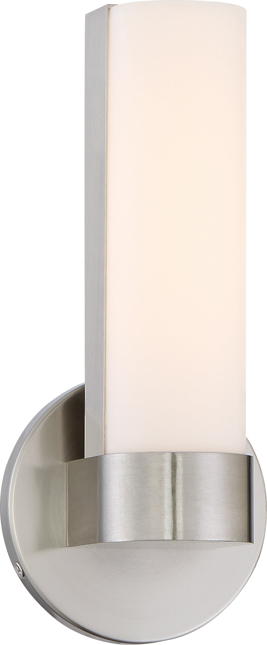 Bond - Single 9-1/2 in. - LED Sconce with White Acrylic Lens - Brushed Nickel Finish product image