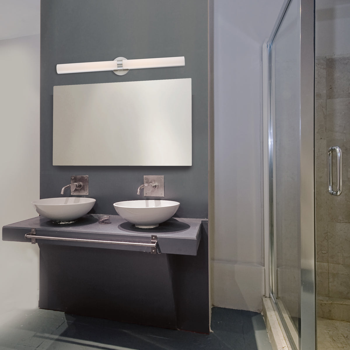 Bond - Double 37-3/8 in. - LED Vanity with White Acrylic Lens - Brushed Nickel Finish