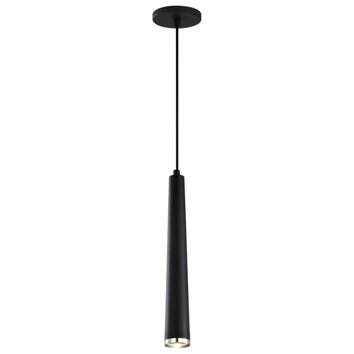 Melrose - 12 Watt - 16" - LED Pendant - Matte Black and Brushed Nickel Finish