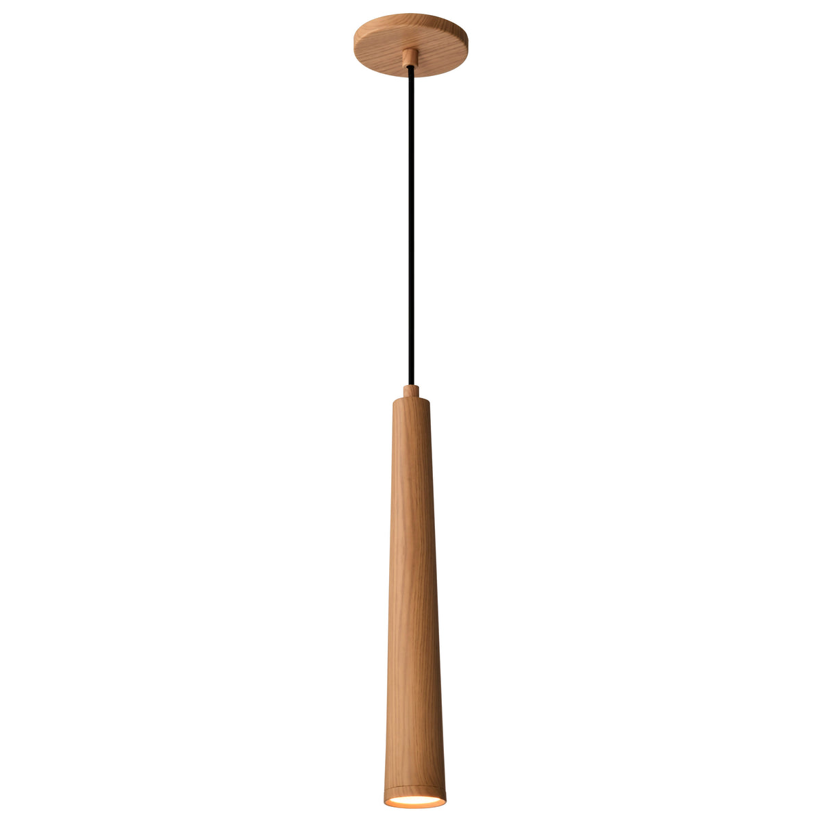 Melrose - 12 Watt, 16" LED Pendant - Ash Wood Finish